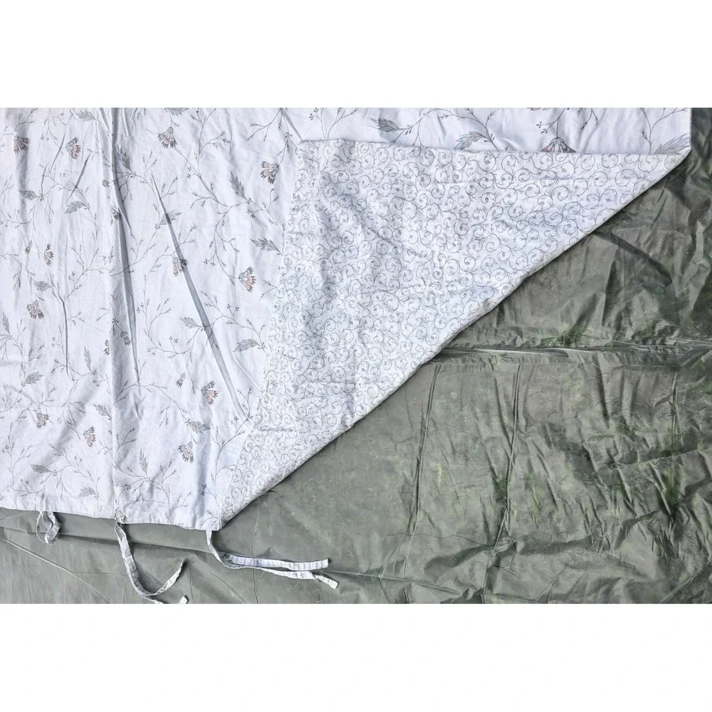 IKEA Alvine Vacker Duvet Cover 80x84 Reversible Floral Cottagecore Cotton